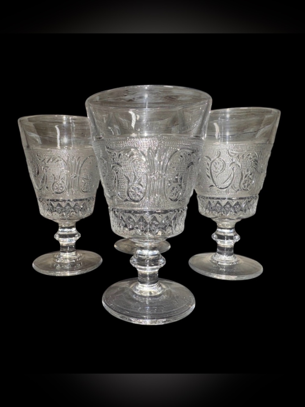 Set Of 4 Colony Sandwich Clear Champagne Sherbet Glasses Retired Pattern Set/ 4